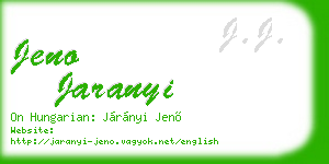jeno jaranyi business card