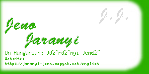 jeno jaranyi business card